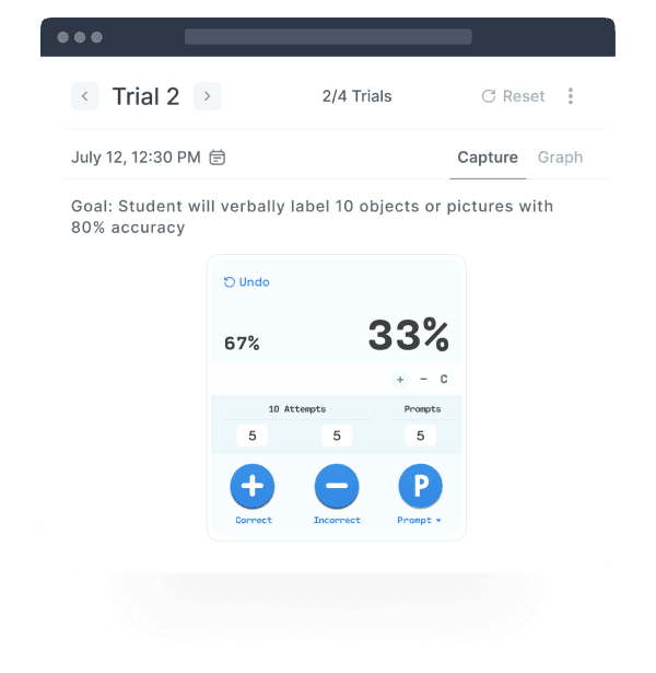 Perfect for goals that require accurate percentage calculations based on tracked correct and incorrect observations