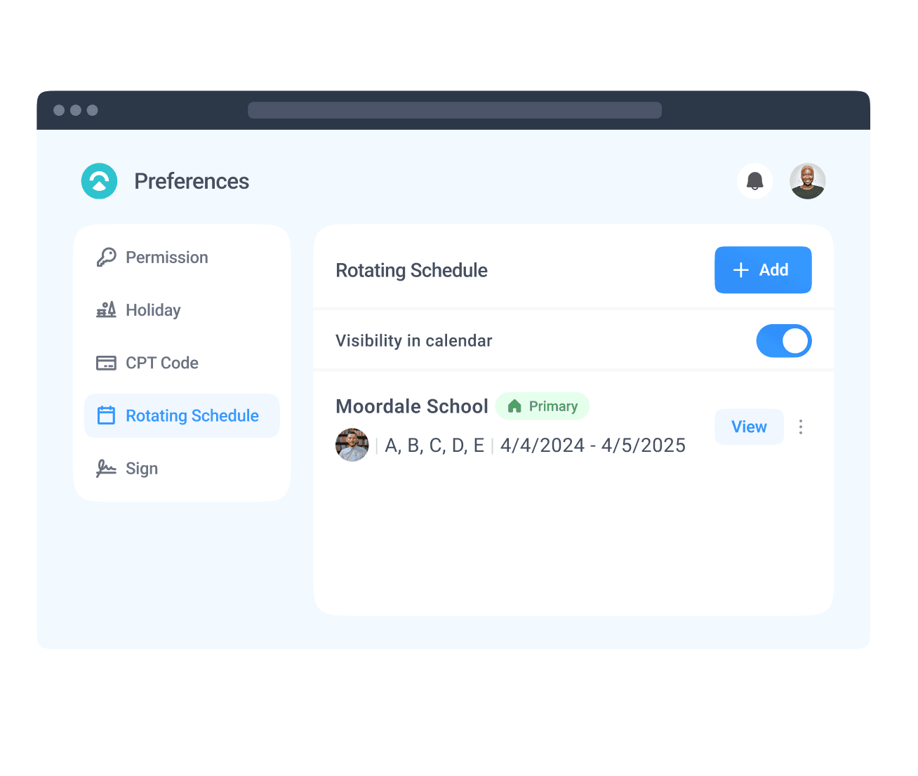 Setting Up a Rotating Schedule