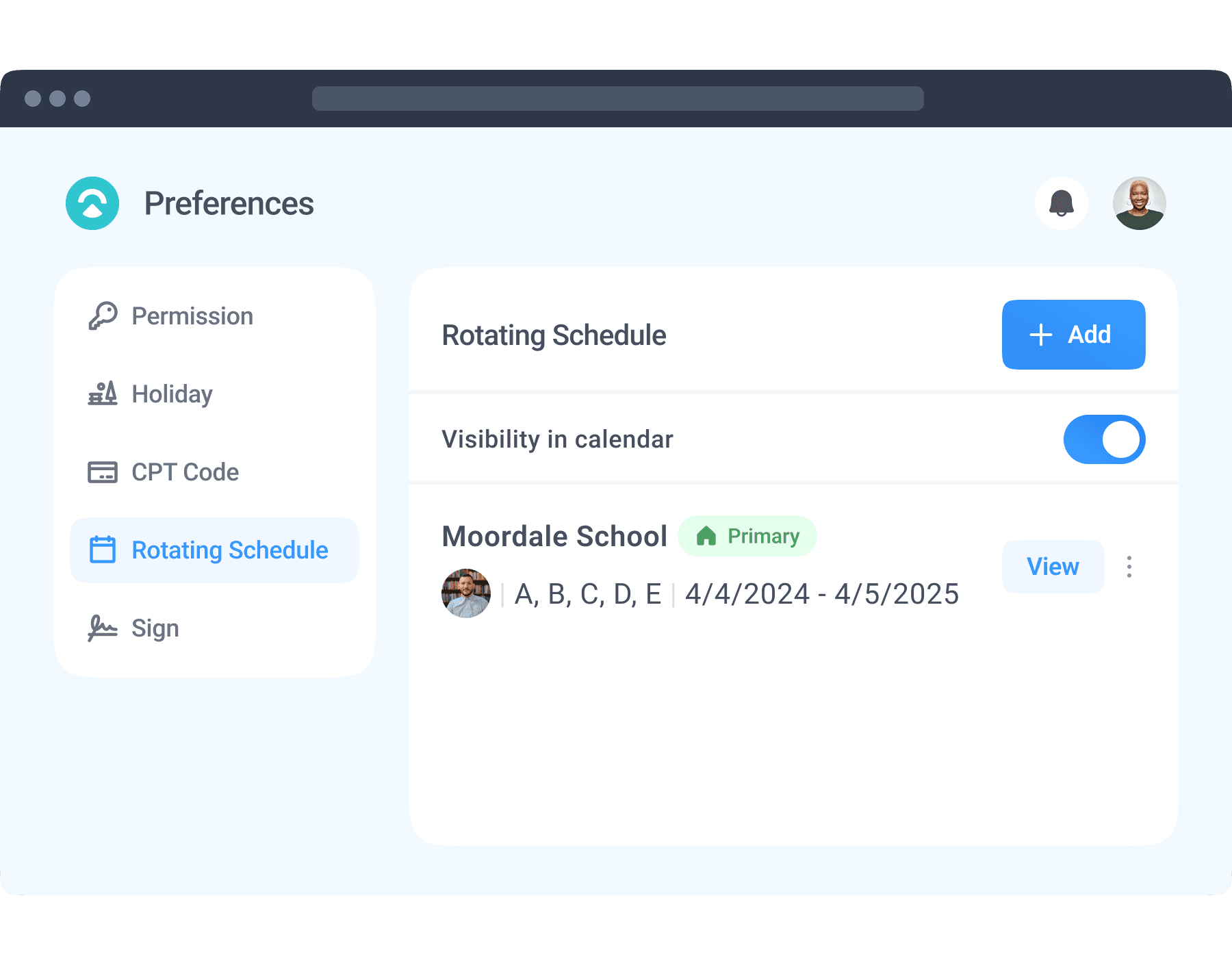 Setting Up a Rotating Schedule