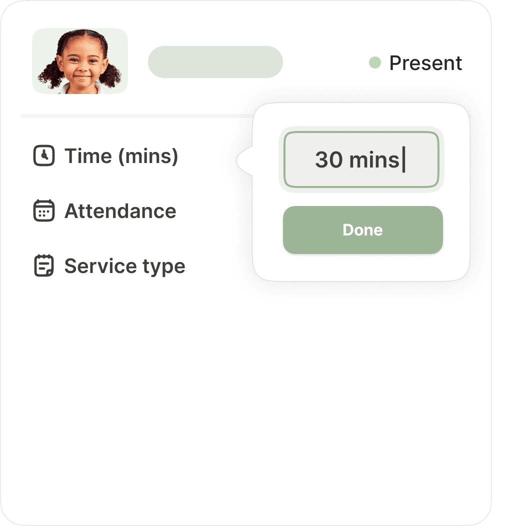 Scheduled versus logged service minutes