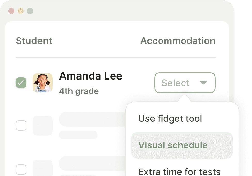 Accommodations Tracking